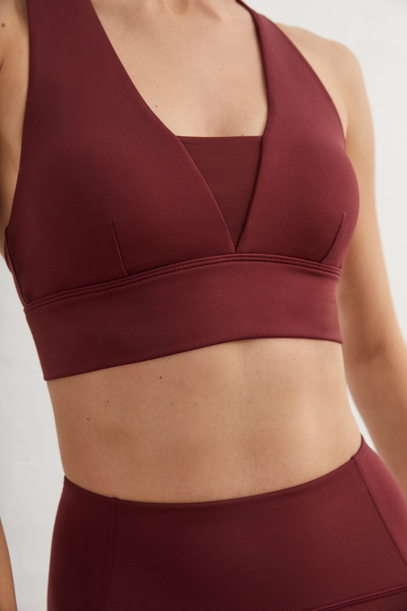 Sutiã esportivo 4D Stretch cor bordô - estampa