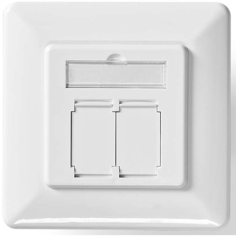 Nedis CCBW89250IV wanddoos inbouw - 2 Port - UTP CAT6a wit
