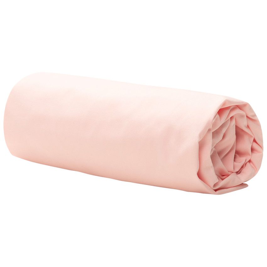 Drap housse en popeline 70 x 140 cm - Rose