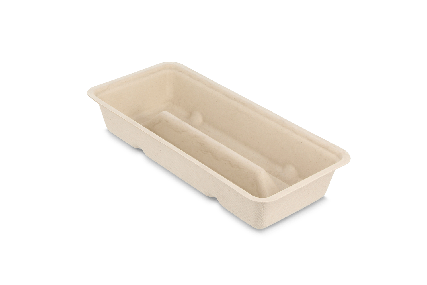 Frikandelbakje A16D (dubbel) suikerriet Plastic- en Pfas-vrij BIO