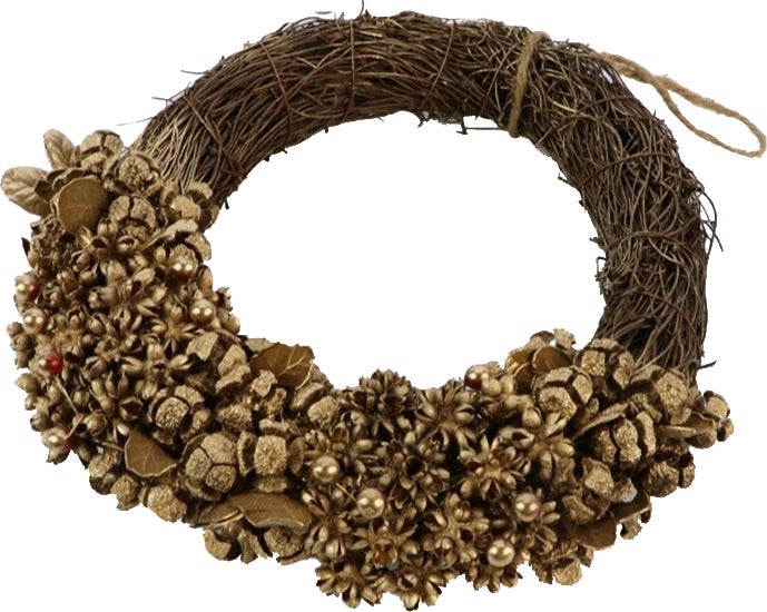 Krans euca fruit goud D 25 H 7 cm