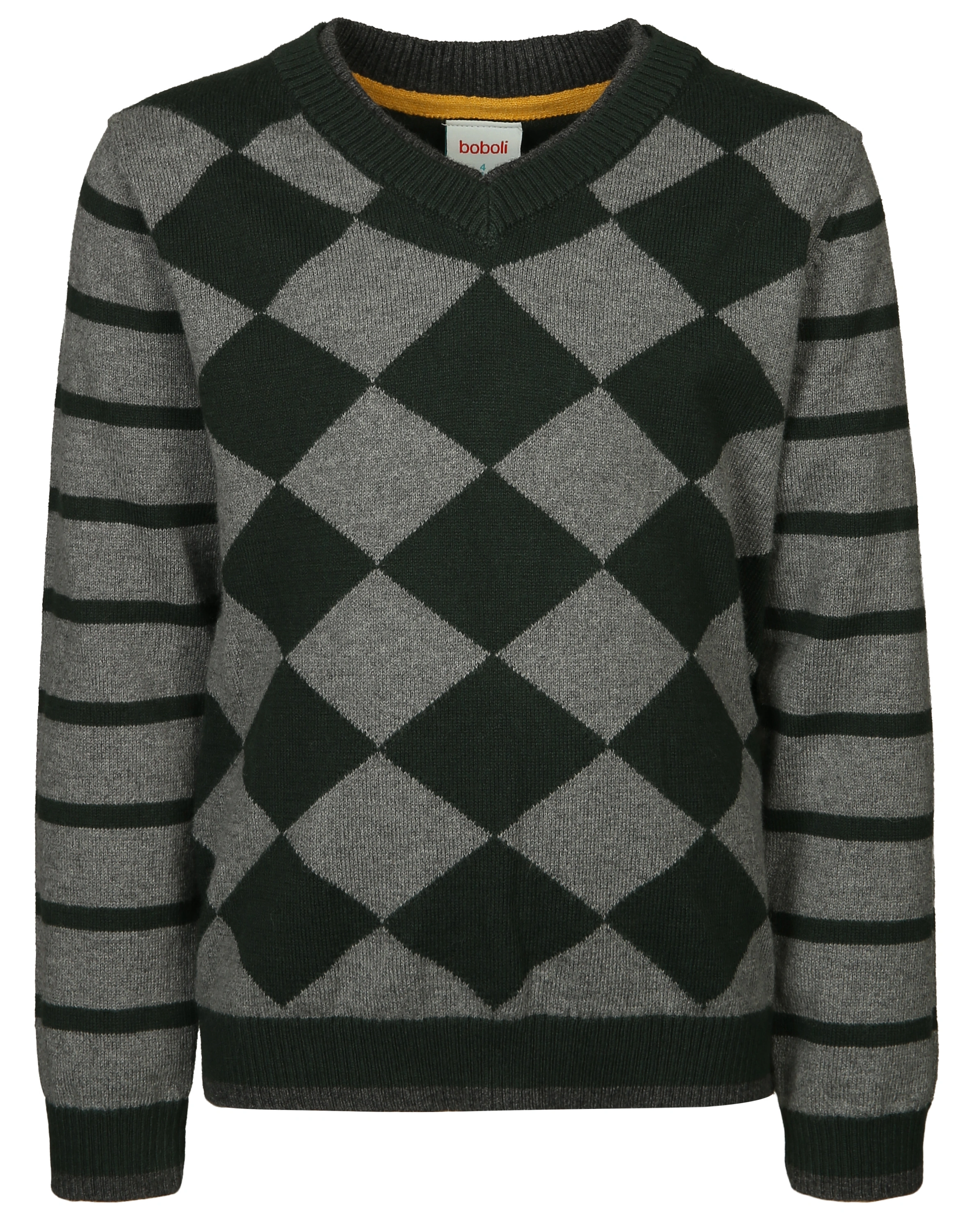 Strickpullover RHOMBUS in pinie/grau