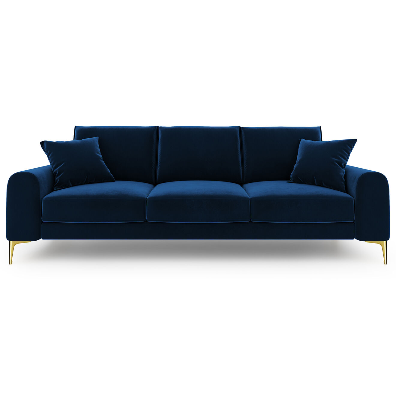Mazzini Sofas Canapé Velours Madara bleu roi - 237x102x90 cm