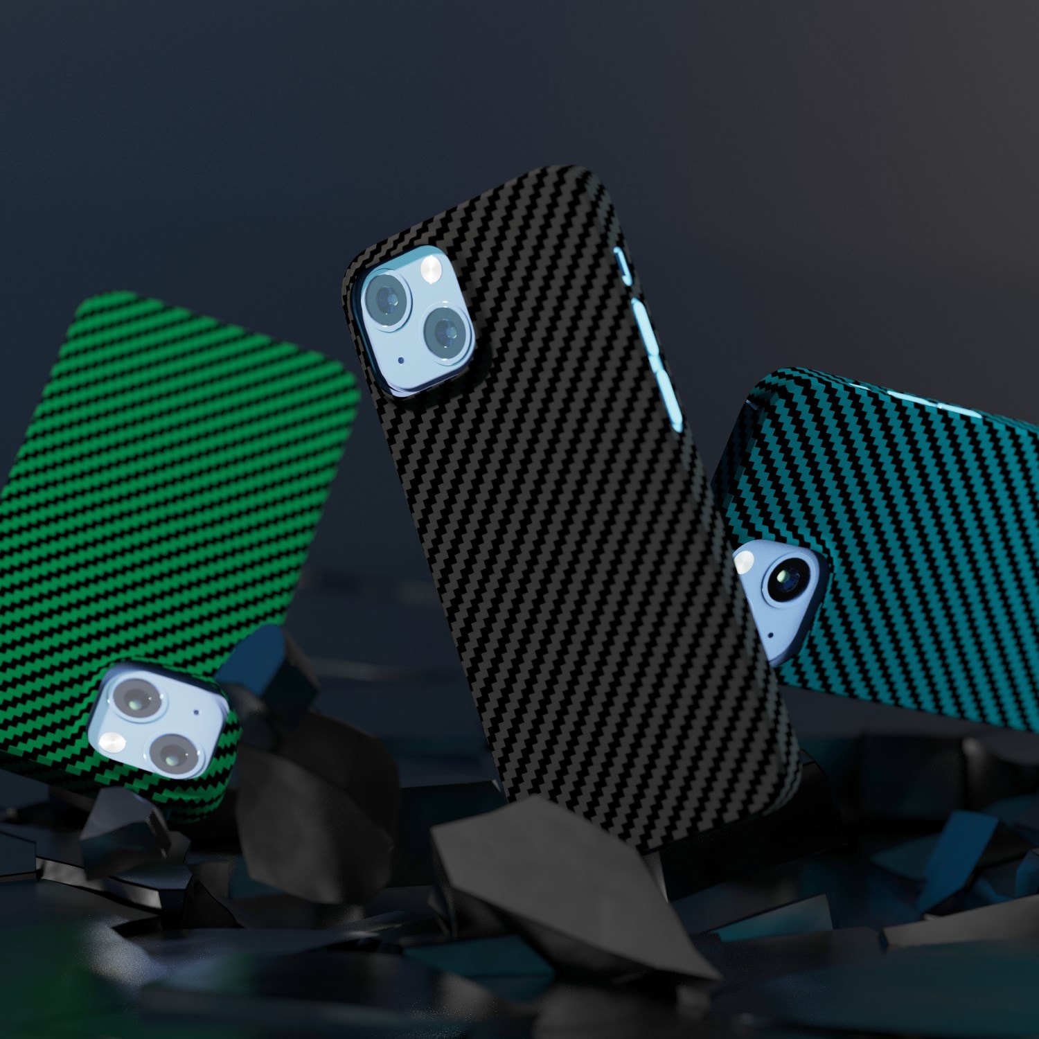 Linocell Premium Kevlar Robust deksel for iPhone 13 Mini Svart