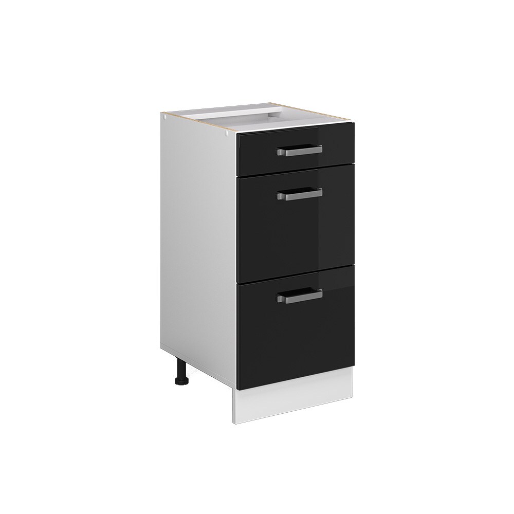 Vicco Schubladenunterschrank Küchenschrank R-Line Solid Weiß Schwarz 40 cm modern