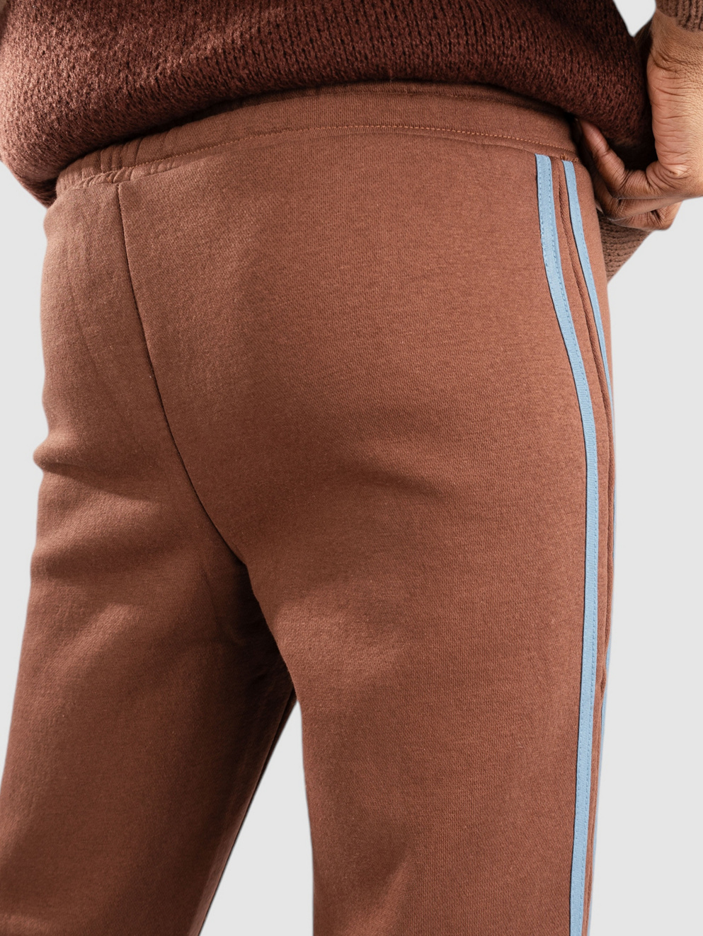 Daisy Street x Paul Frank Piping Detail Low Rise Wide Leg Sweatpants brown blue