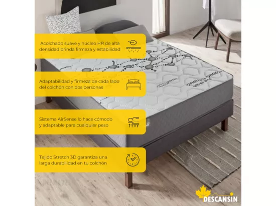 Matelas Mousse à mémoire de forme 150x200cm |30 cm d'épaisseur | Haute fermeté | Anti stress, Parfait soutien
