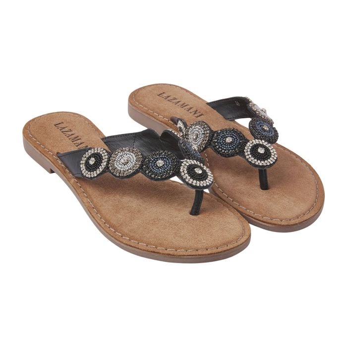 Lazamani Rounds Beads Teenslippers Dames