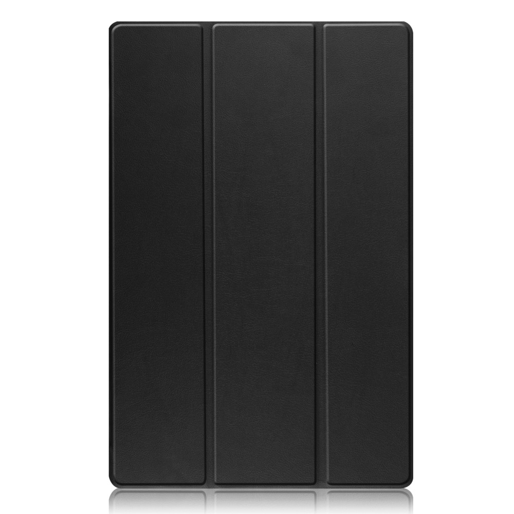 Samsung Galaxy Tab S10 Ultra Flipcase Hülle Ledertasche mit Aufstellfunktion Litchi Look   S-Pen Halterung - Schwarz