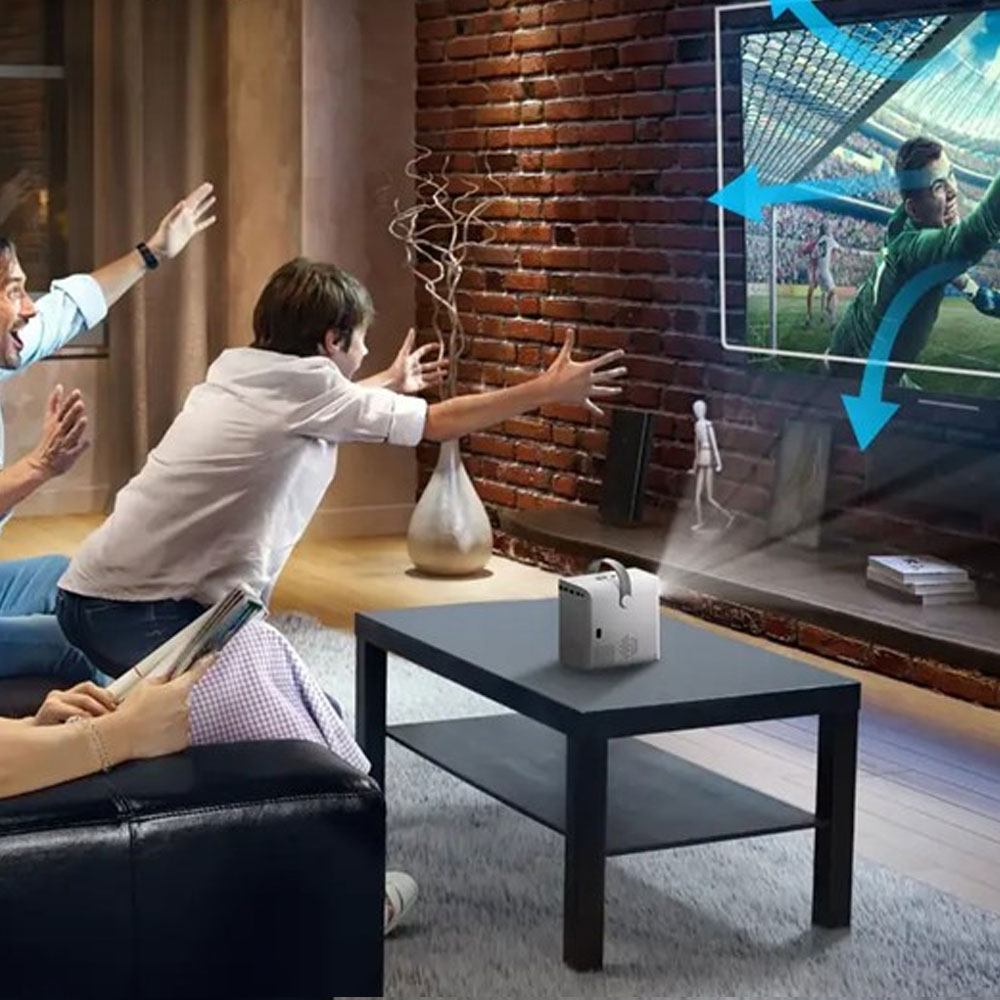 Multimedia LED Projektor Beamer Heimkino (240 ANSI Lumen) 6K UHD Full HD / HDMI / WiFi (2.4/5GHz) / Android 11.0 - Weiss
