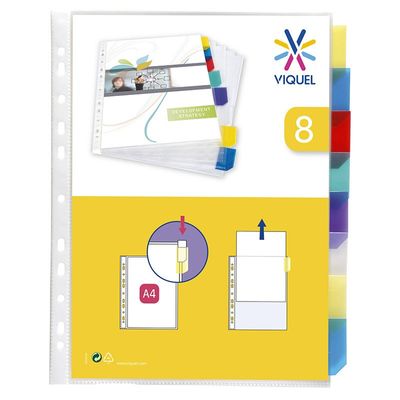 Viquel - Pochette intercalaire 8 positions - A4 - polypropylène