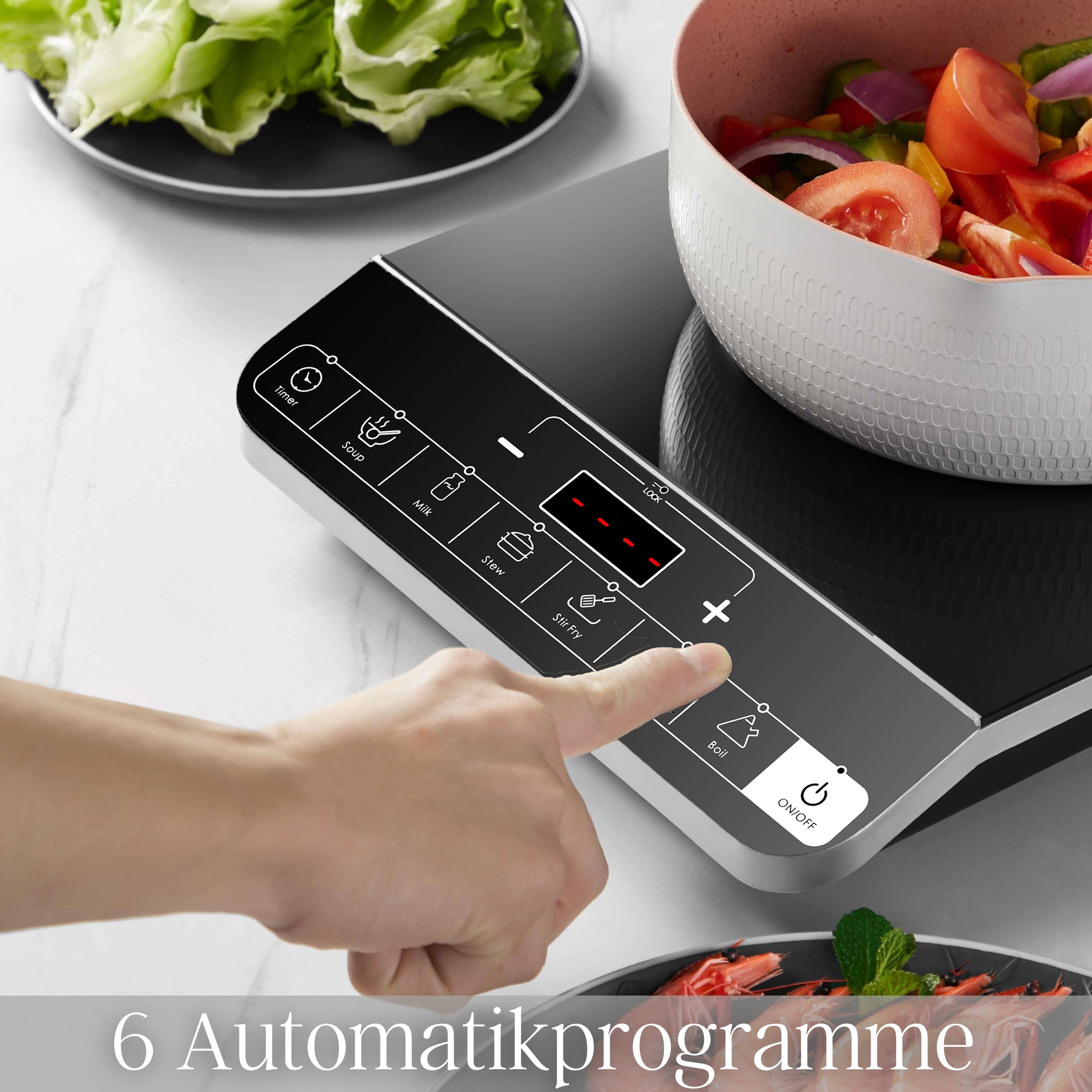 Steinborg Induktionskochfeld mit Automatikprogramme 1 Platte 2000W