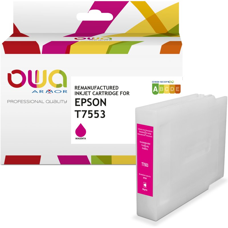 Cartouche d'encre remanufacturée OWA - haute capacité - Magenta - pour EPSON T7553