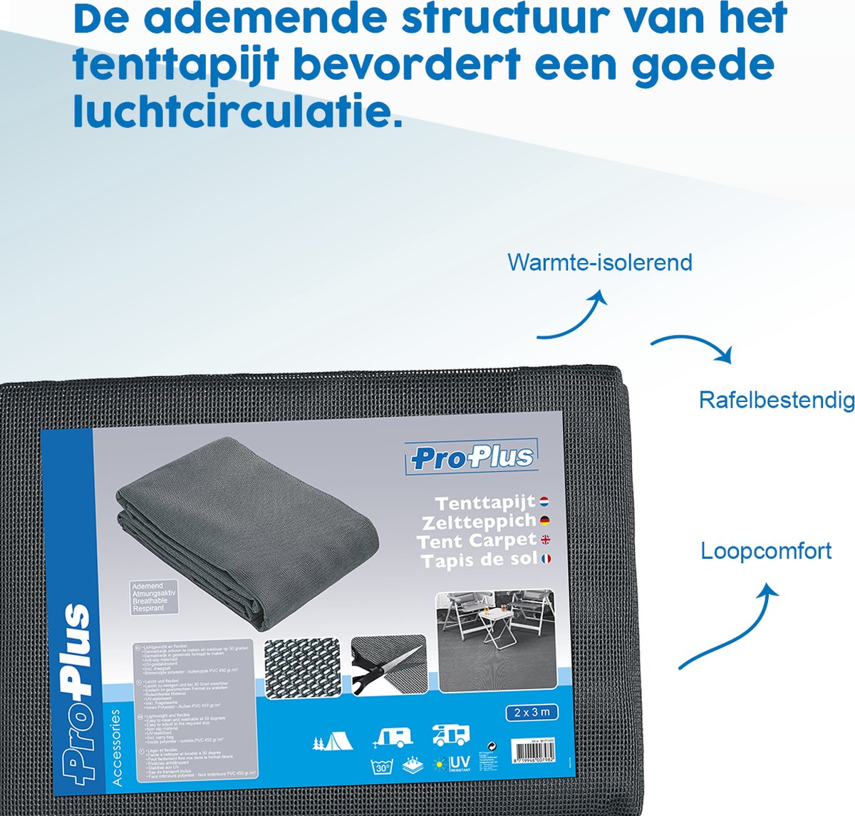 ProPlus Tenttapijt 200 x 200 cm - Anthracite