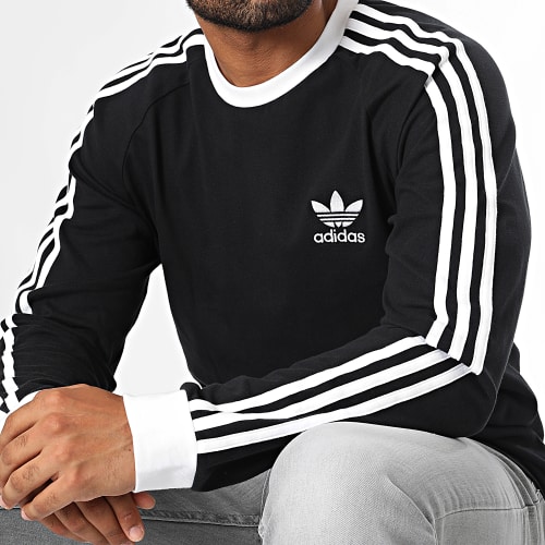 Tee Shirt Manches Longues 3 Stripes IA4877 Noir