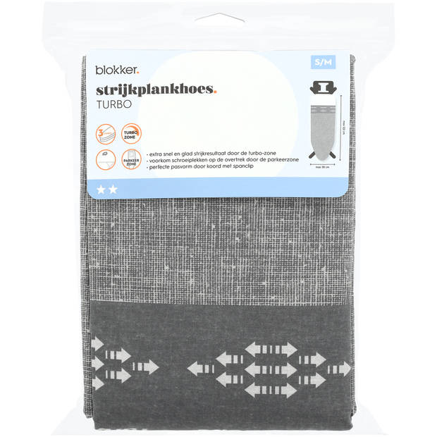 Blokker Strijkplankhoes Turbo - S/M - 122x38 cm - Linnen