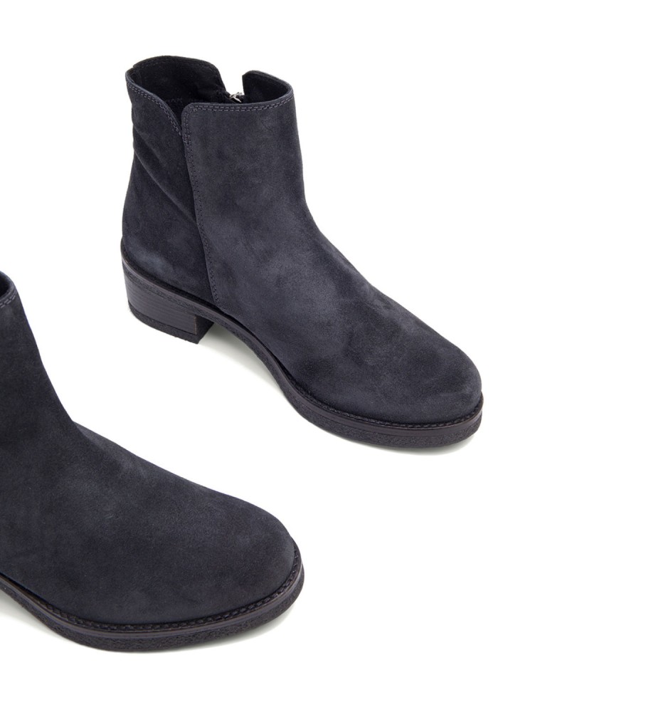 Botas de cano curto Porronet Poppy em couro preto - Salto de 5 cm -