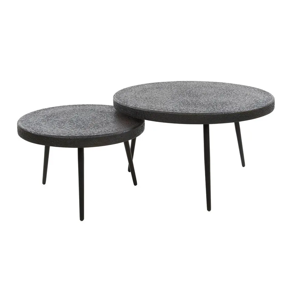 Hoyz Collection - Salontafel Drop Shape - 3D Zwart Bruin - Set van 2