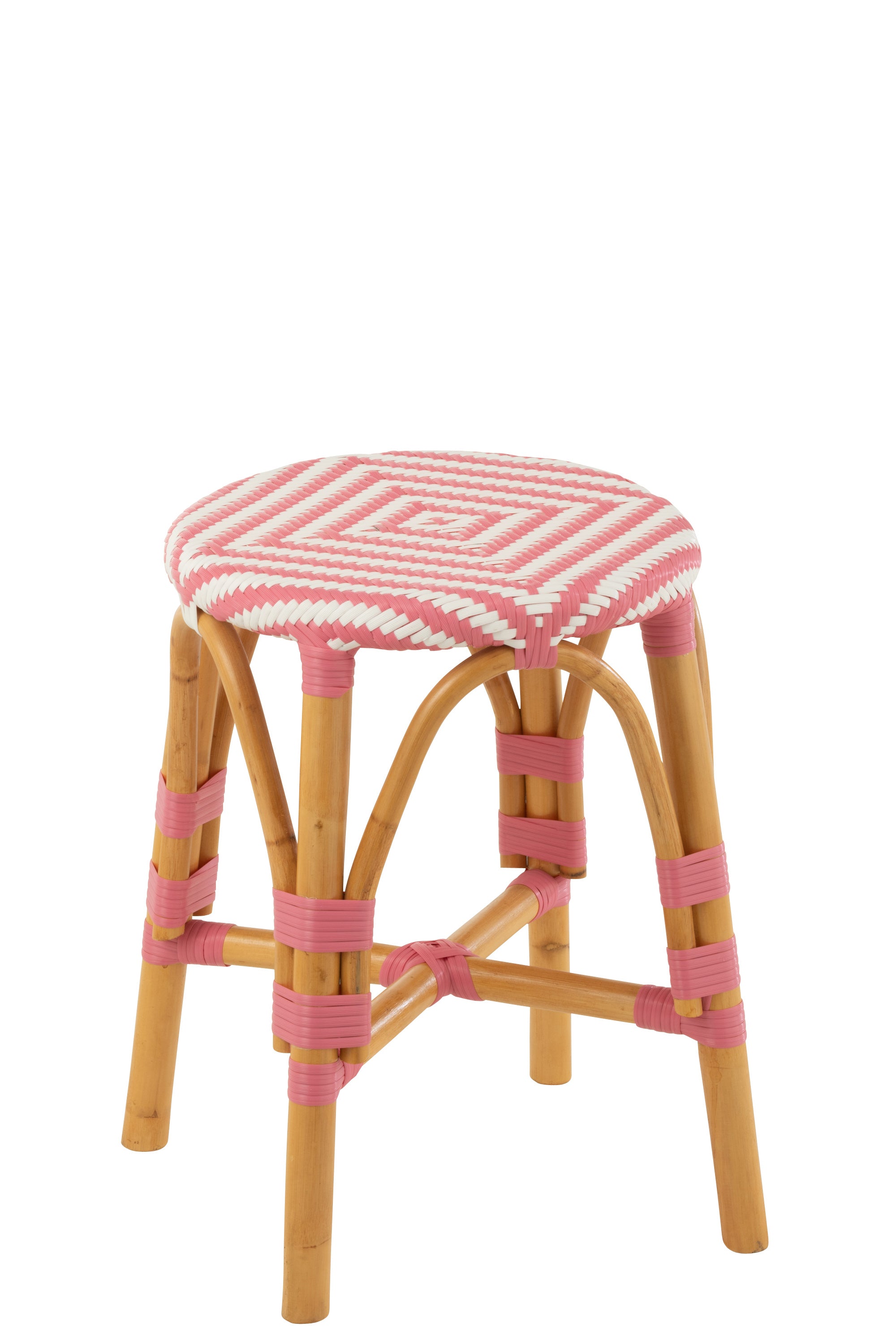 J-Line kruk Live - rotan - roze|wit - small