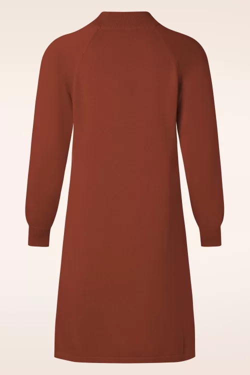 Blutsgeschwister Braided and Easy gebreide jurk in spicy me brown