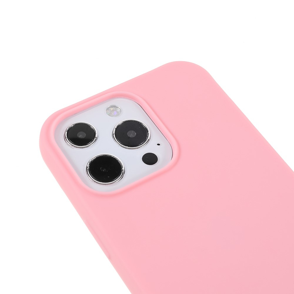 iPhone 13 Pro Necklace Gummi Case Hülle   Handykette (150cm) - Rosa / Silber