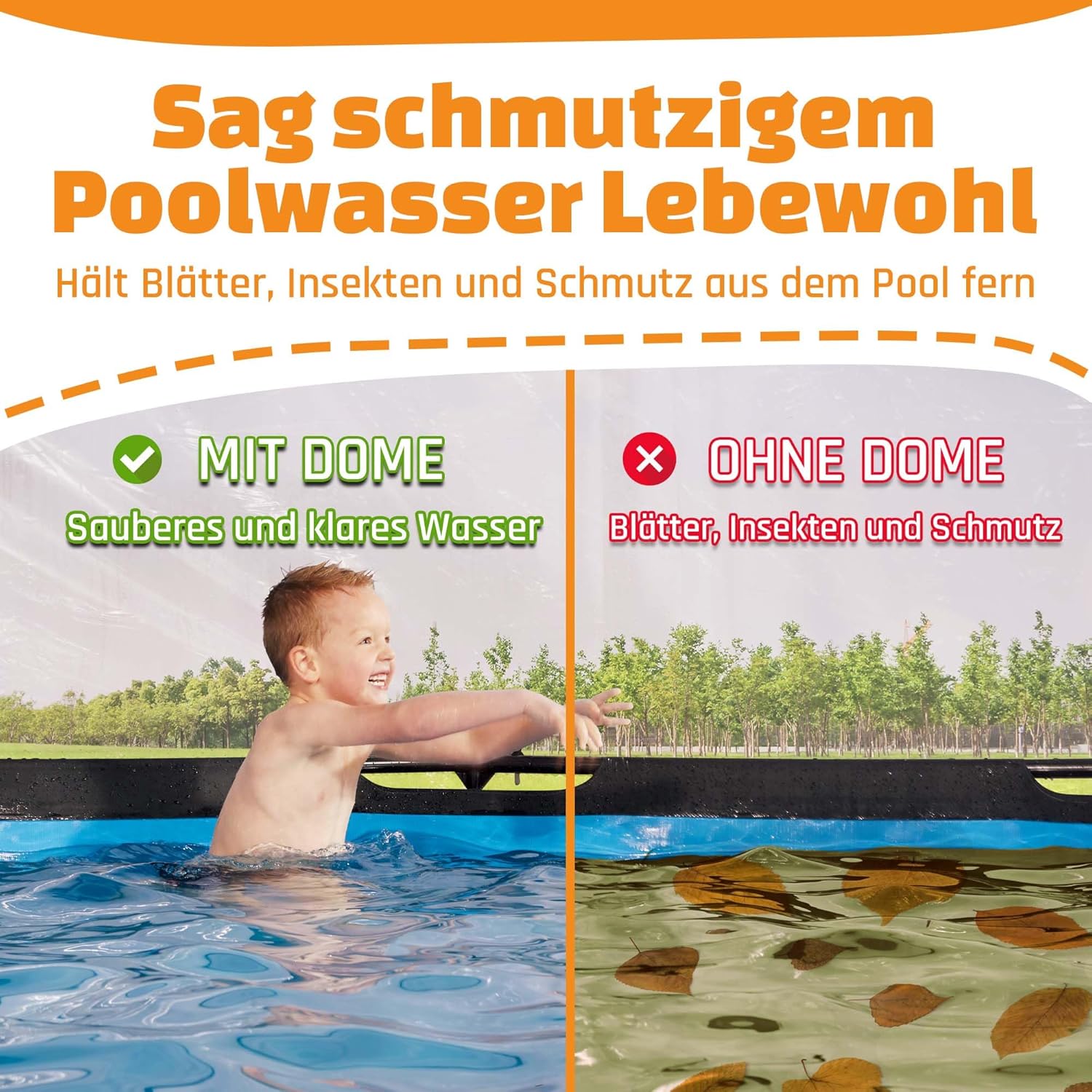 EXIT Toys Poolabdeckung ø366cm - Für Intex/Bestway Pools - Hält Wasser Warm und Sauber - Einfache Montage - Robuste, Hochwertige Konstruktion - Universelle Poolüberdachung Geeignet für Viele Marken