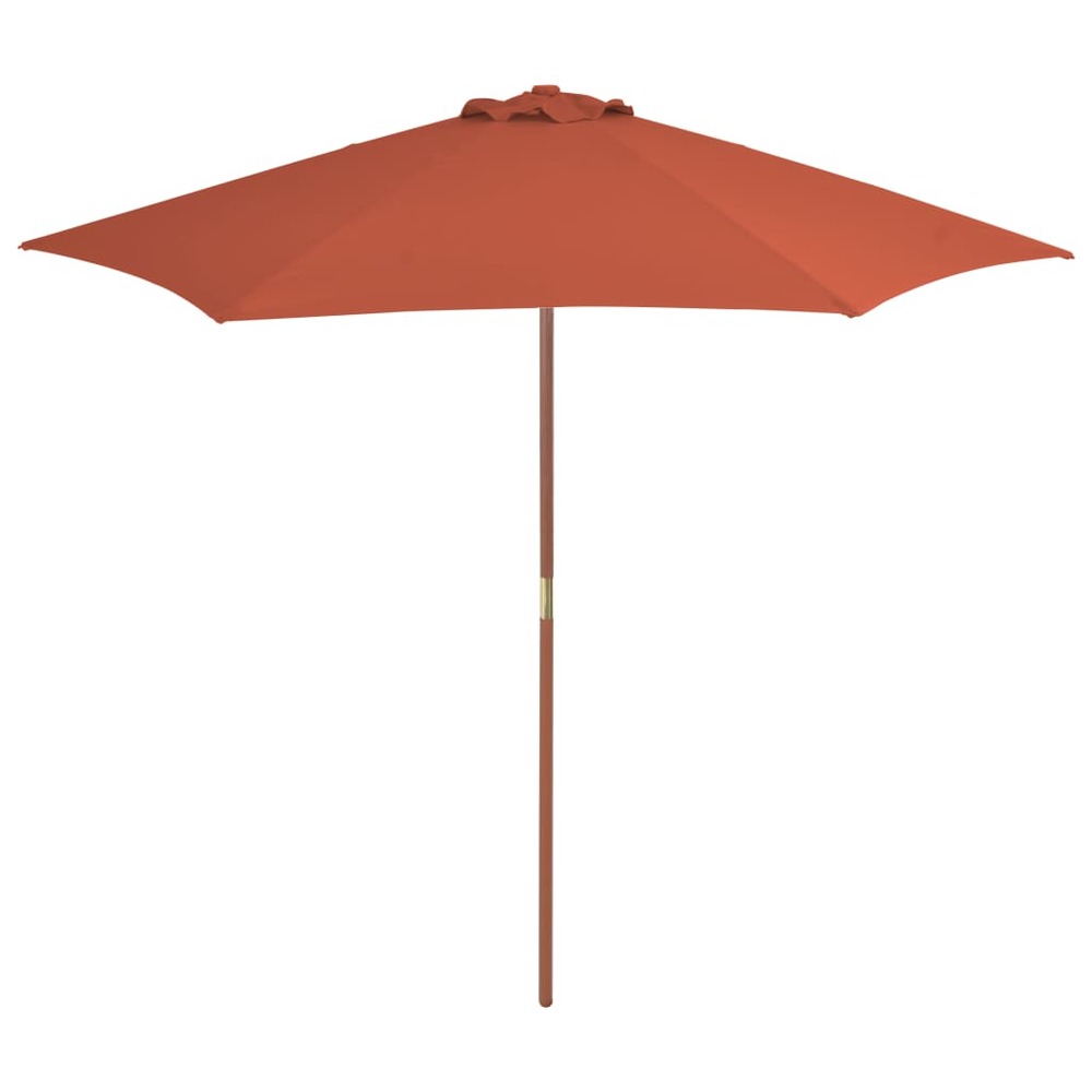 Parasol d'extérieur avec mât en bois 270 cm orange