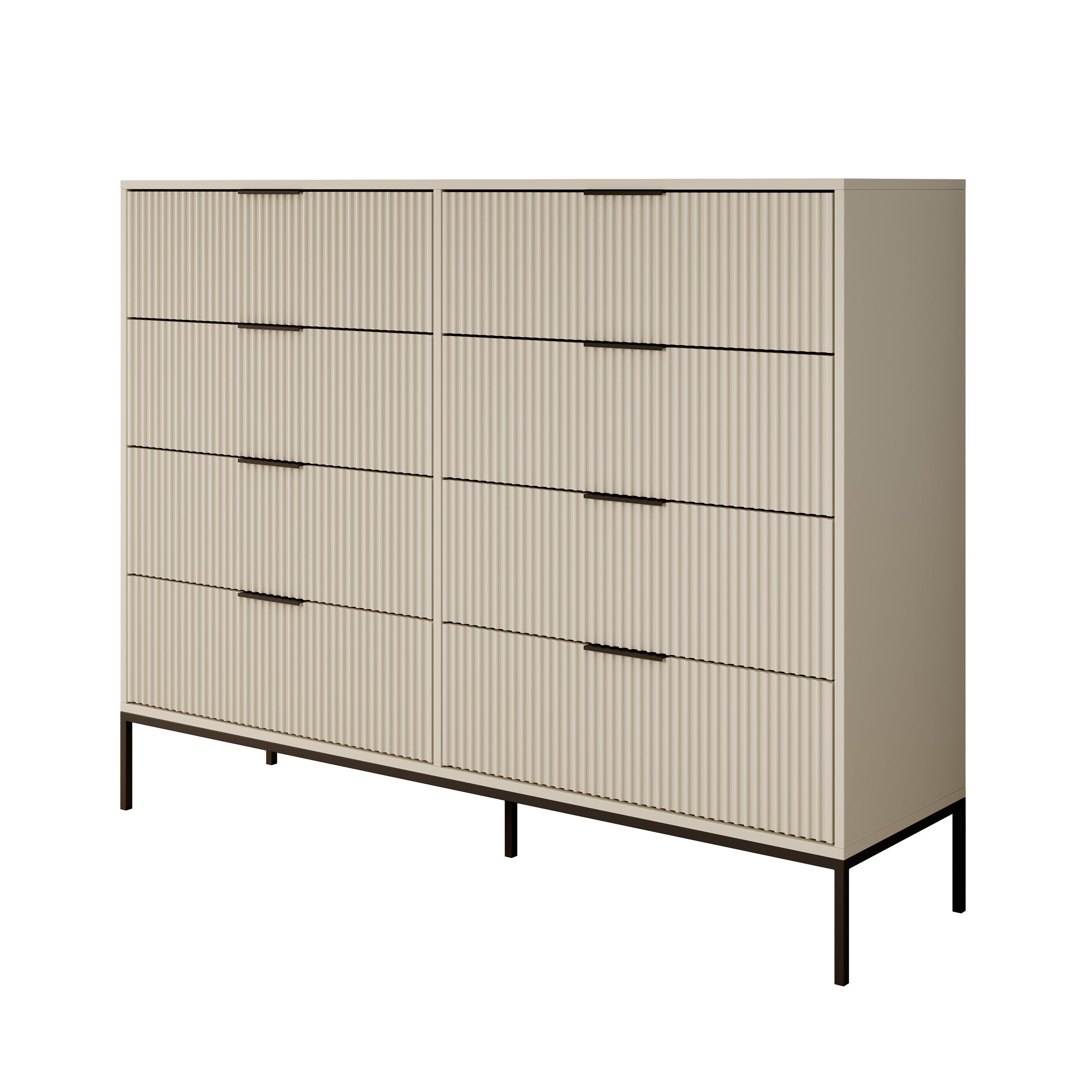 Delaware - Ladekast 8 lades - Beige - 150x40x116 cm
