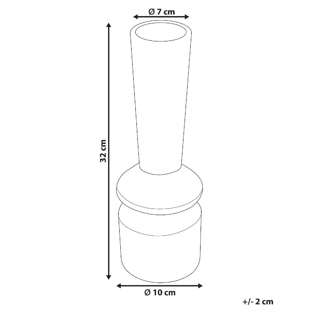 Beliani Peania - Vase à fleurs en céramique 30 cm - Noir