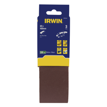 Irwin schuurband 60 x 400 mm K150 voor Bosch PBS60, 3 stuks