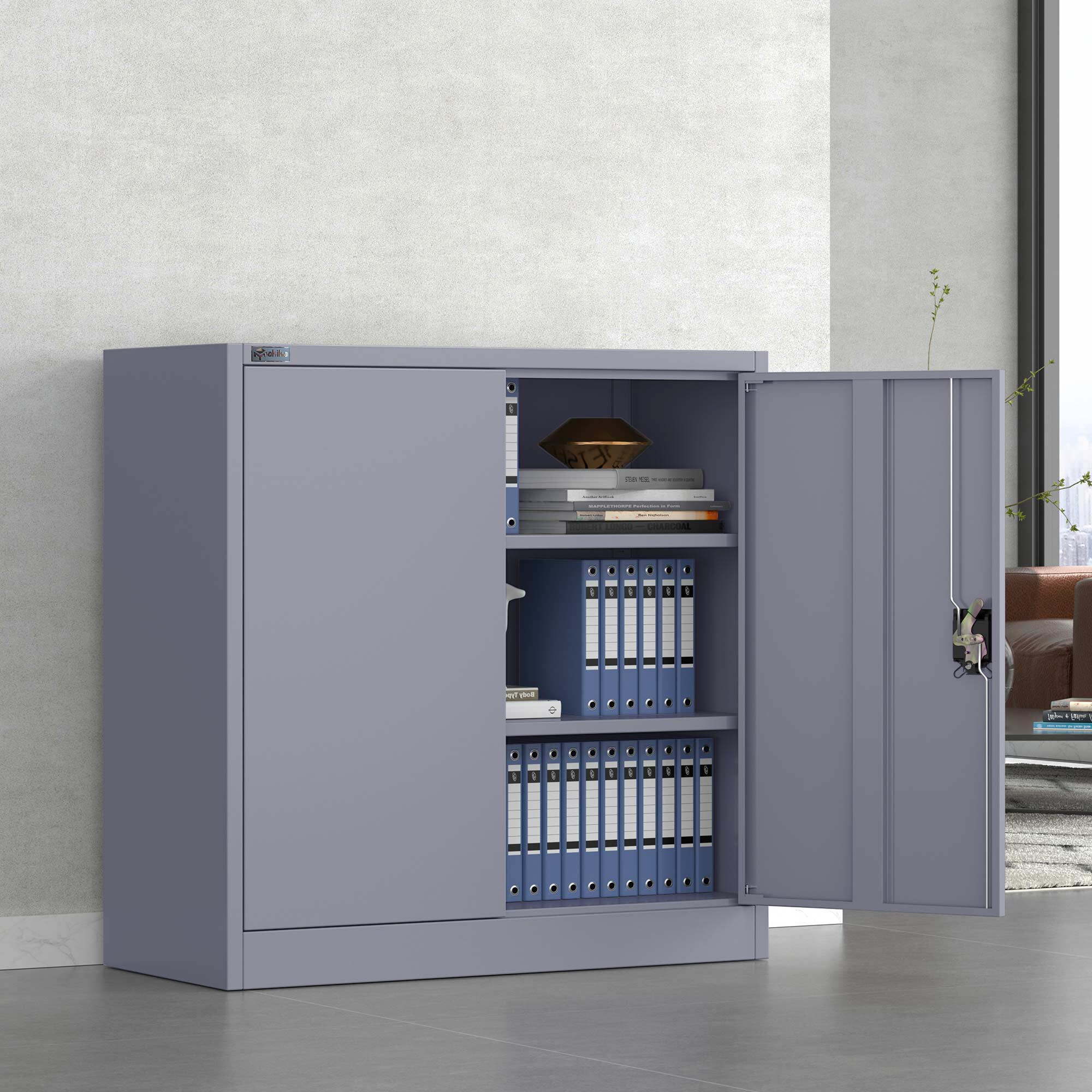 Makika Aktenschrank / Büroschrank abschließbar 40x90x90cm in Anthrazit