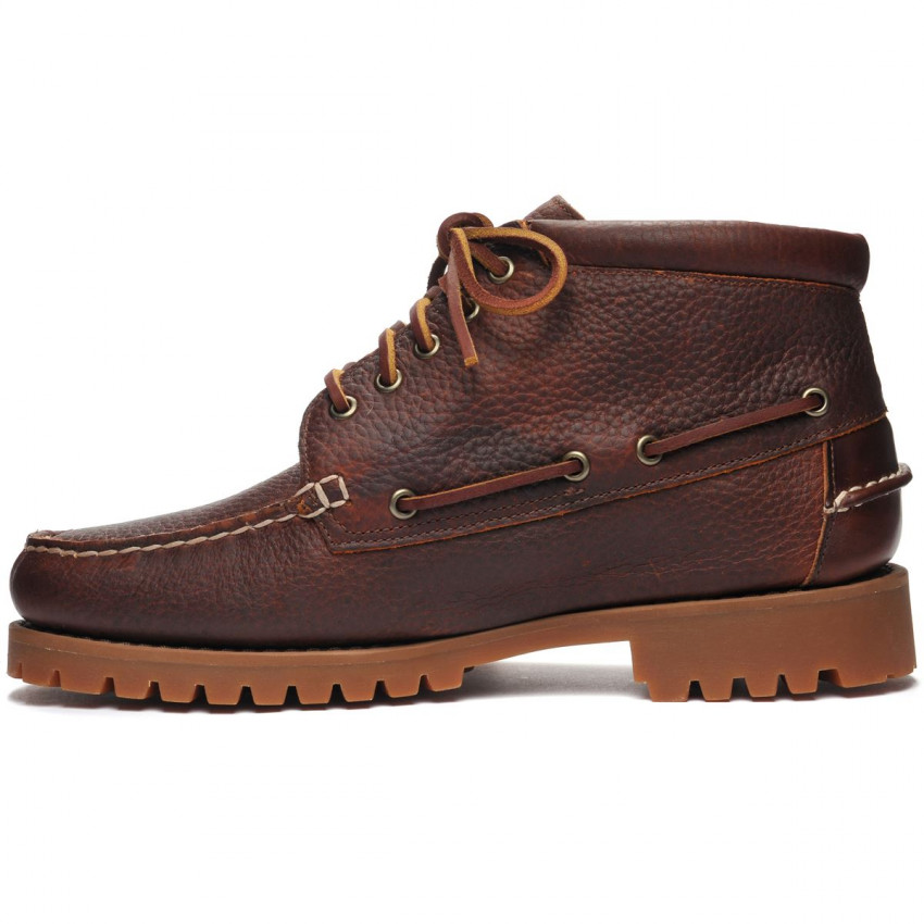 RANGER MID TUMBLED WATERPROOF BROWN-Rangers hautes semelle crantée pour homme en cuir