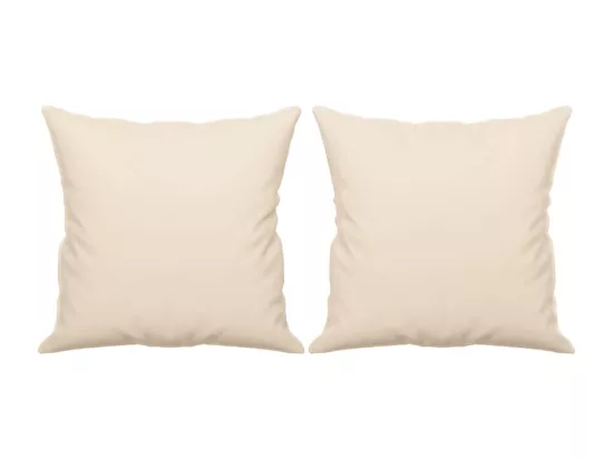 Canapé 2 places avec oreillers beige 120 cm tissu microfibre