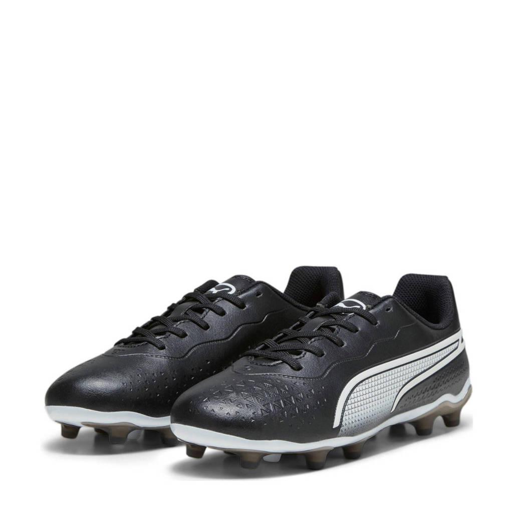 Puma King Match FG/AG junior voetbalschoenen zwart/wit
