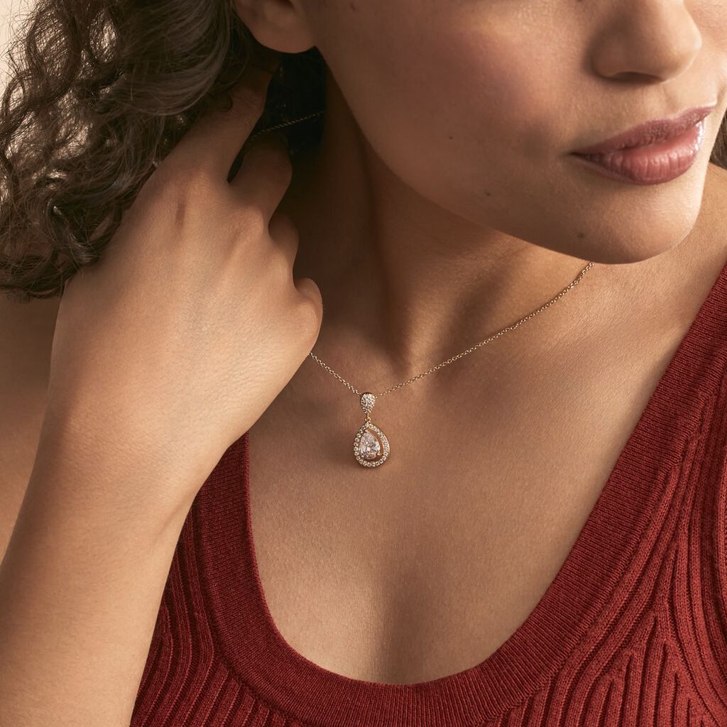Collier Brigita Plaqué Or Jaune Oxyde De Zirconium