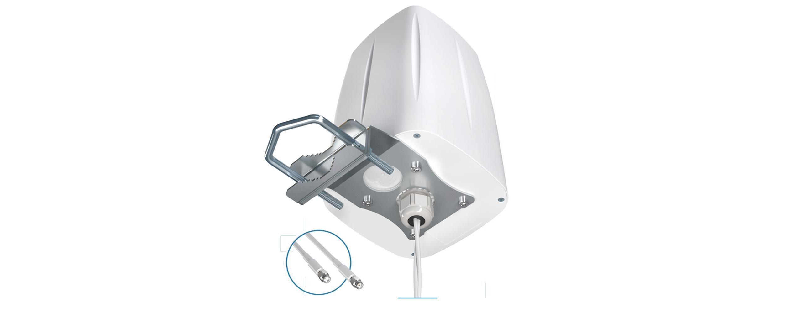 LTE-Antenne AOLM2 SMA 4 dBi Rundstrahl<br>Omnidirektionale Multiband LTE MIMO 2x2 Antenne