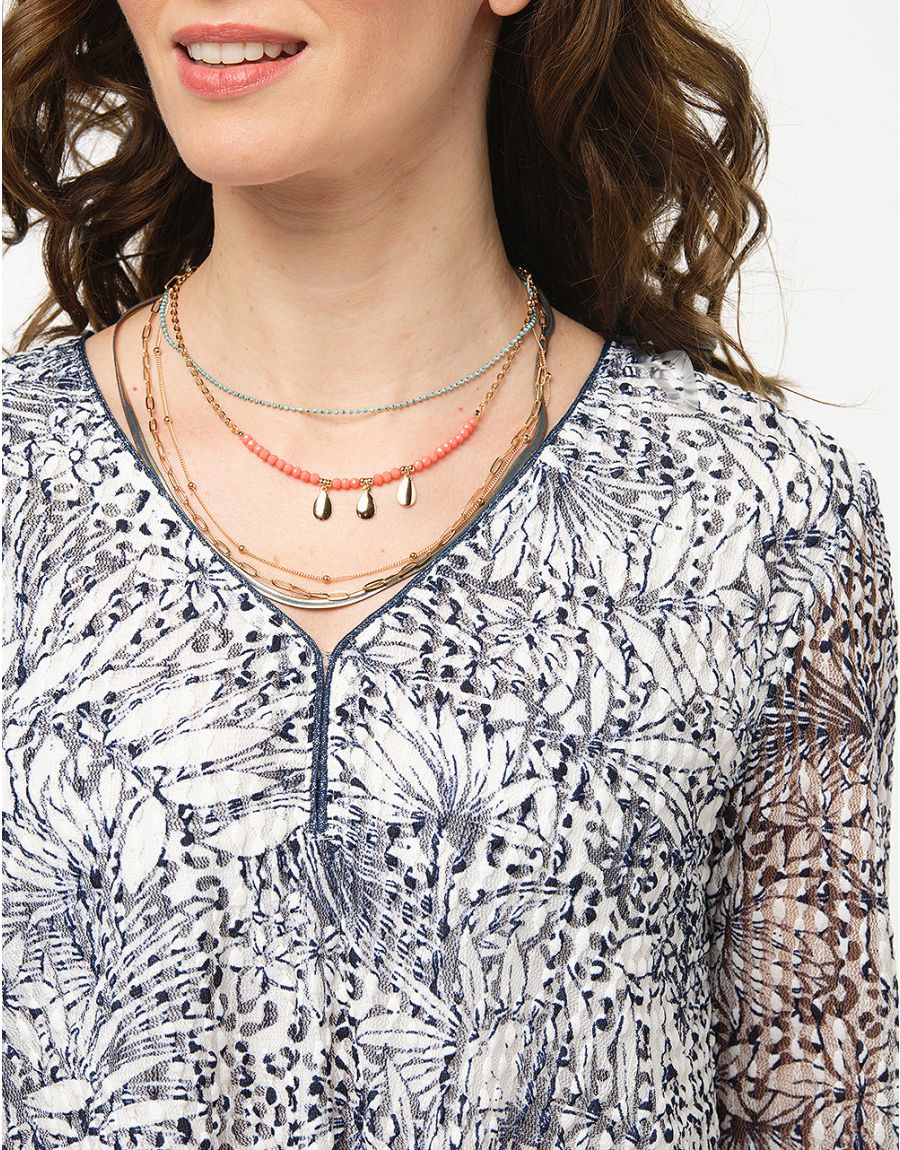Blouse dentelle imprimée