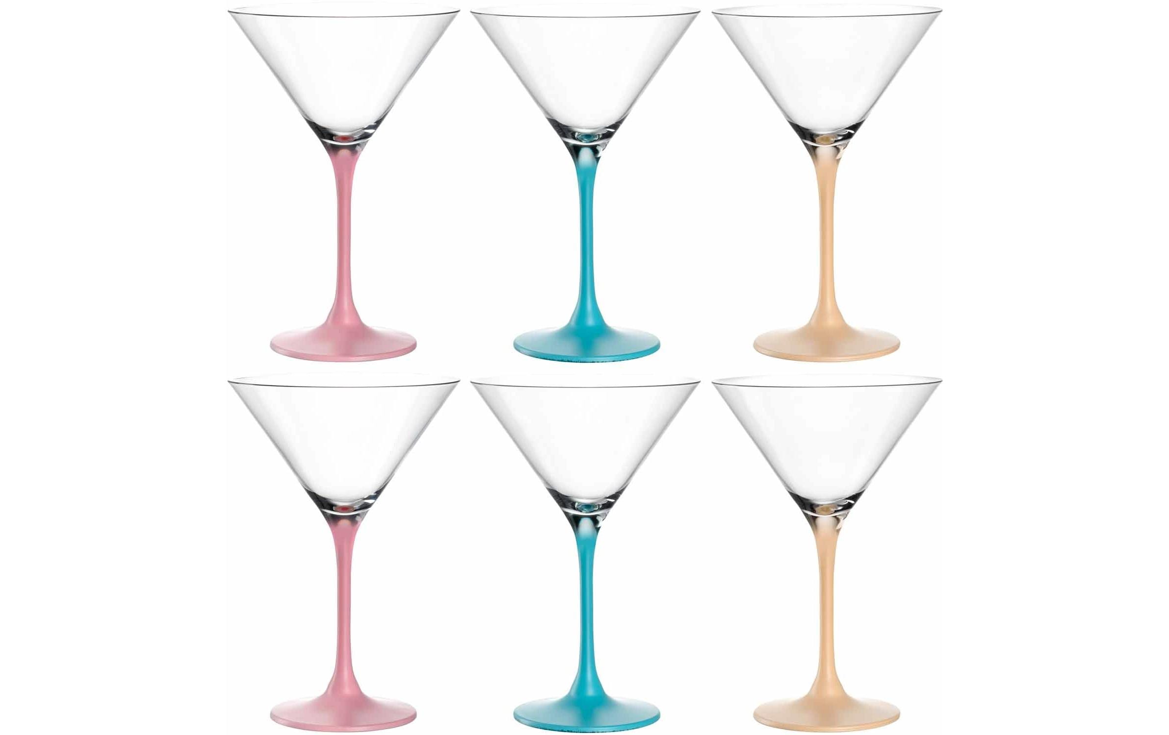 Cocktailglas Brera 230 ml, 6 Stück, Himmelblau/Pfirsich/RosaCocktailschale