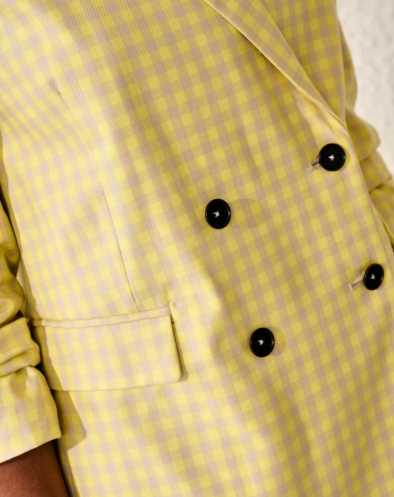 Bellerose Veste Blazer en Coton Vivien motif vichy jaune