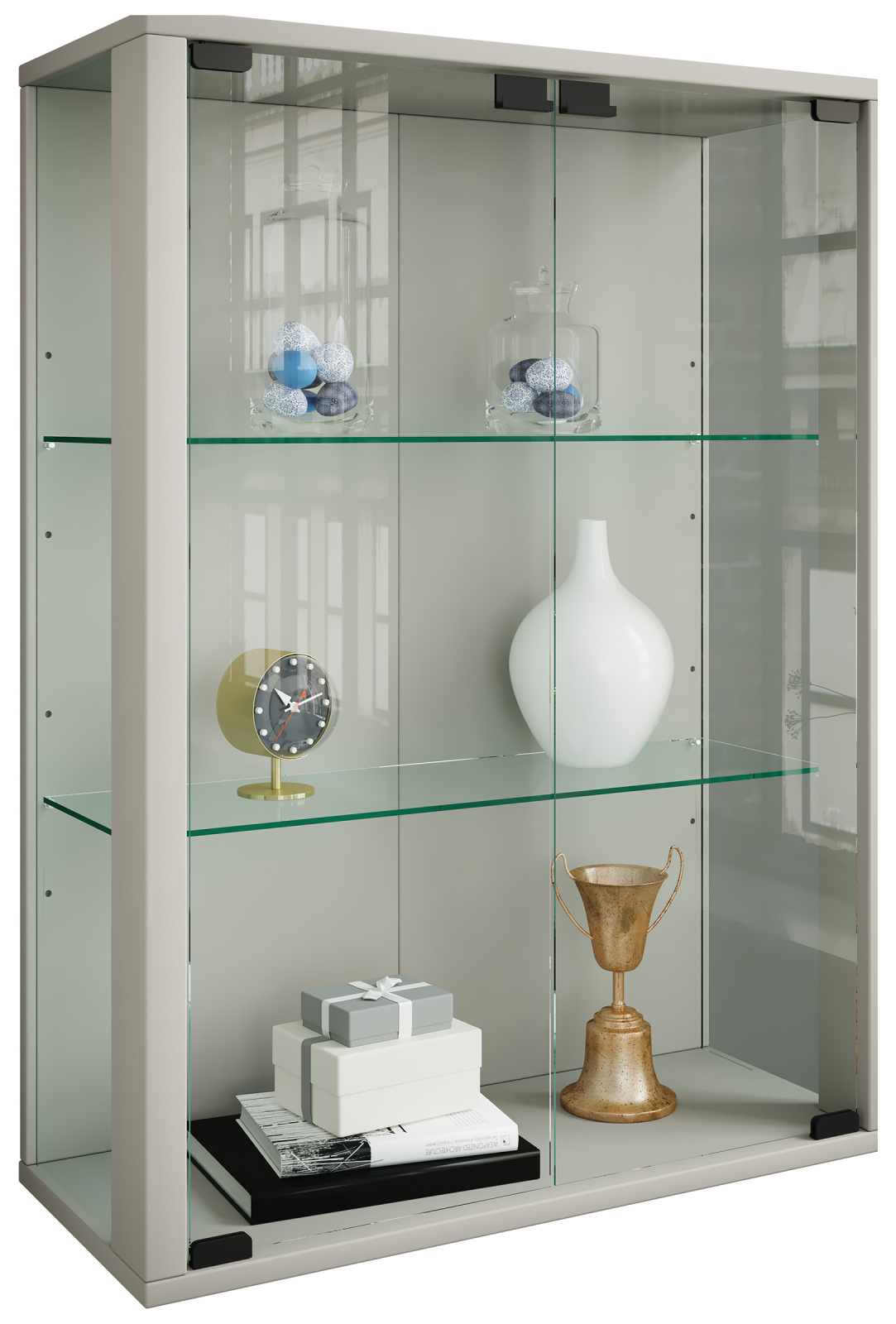Hängevitrine UDINA - silber - 60 cm breit