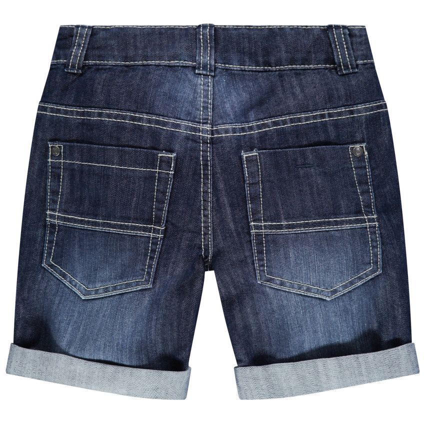 Bermuda en jean effet used et crinkle - Bleu moyen