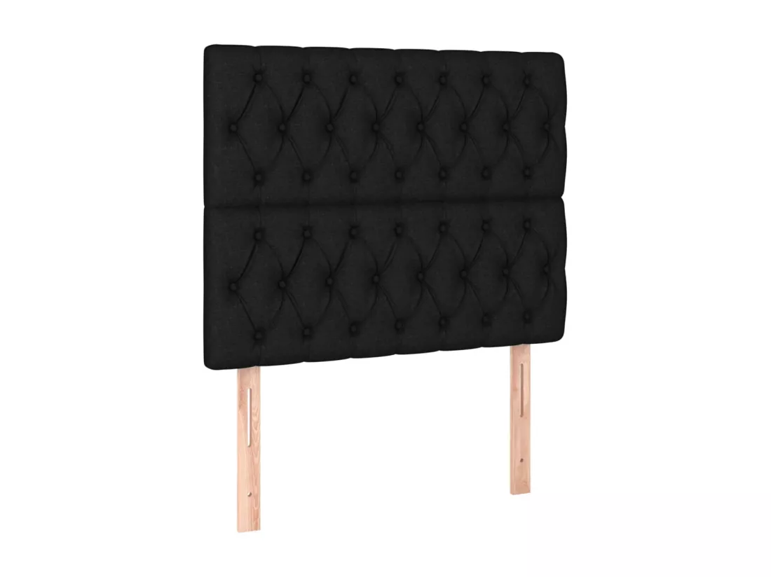 Sommier tapissier avec matelas et LED Noir 90x190 cm Tissu