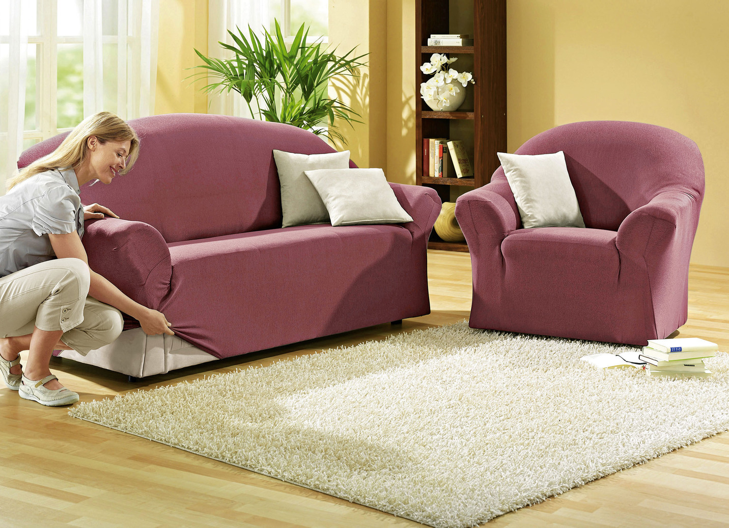 Schützende Stretchbezüge für Sessel und Sofa