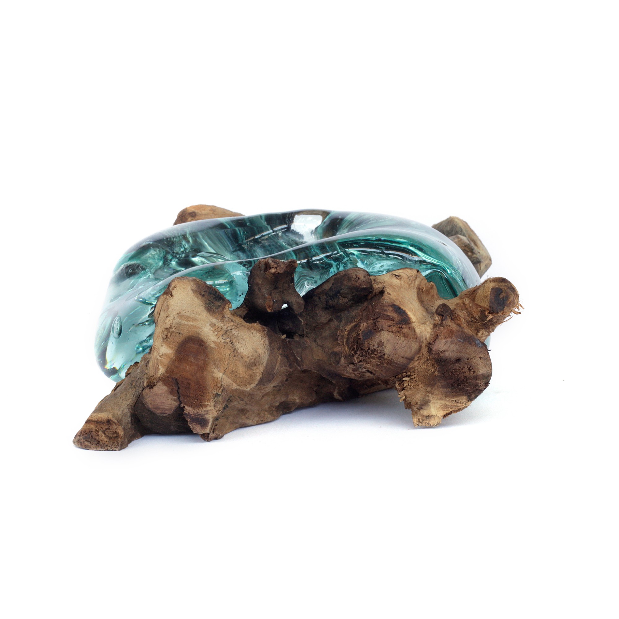 Wurzelholz-Glasteelichthalter, B ca. 20 cm, H ca. 10 cm, T ca. 15 cm von fischer's lagerhaus