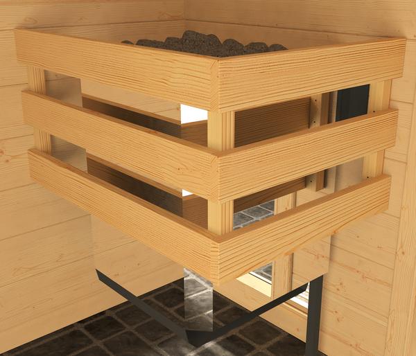 Weka Ecksauna Valida mit Glastür und Fenster