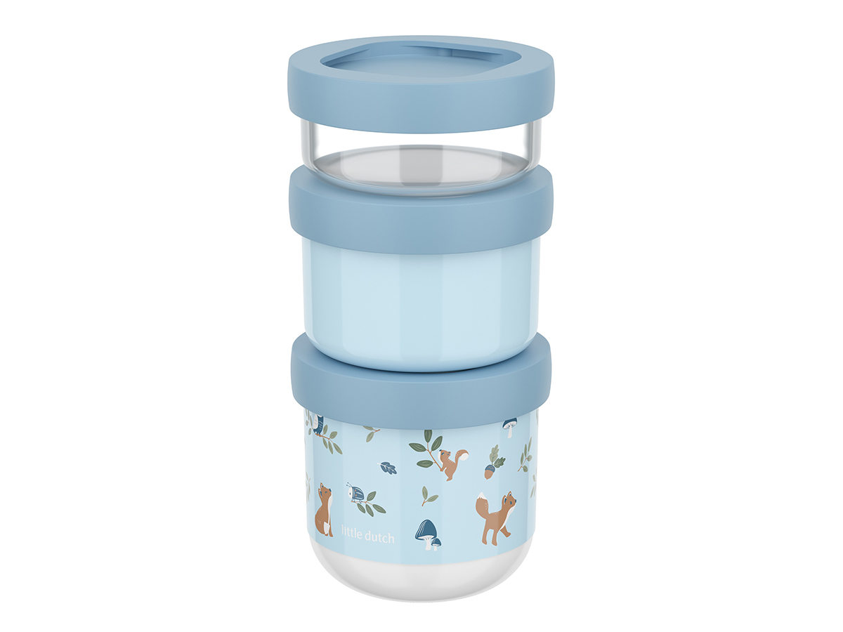 Mepal Mio 550 ml 3-delige stack snackbox - Forest Friends