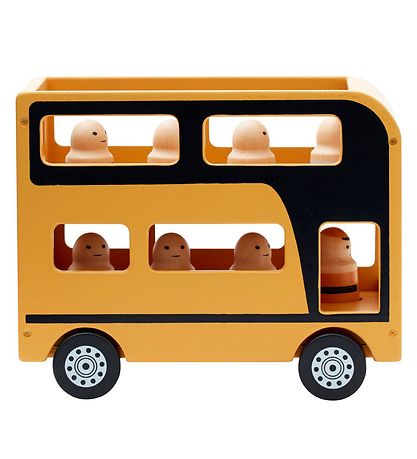 Kids Concept Dobbeltd?kkerbus - 25 cm - Aiden - Gul m. Figurer