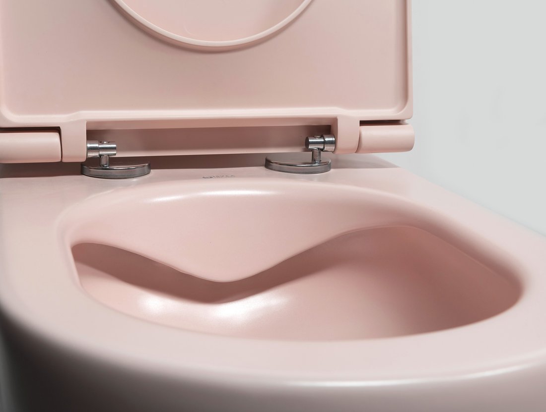 Isvea Infinity toiletpot randloos met softclose zitting roze mat