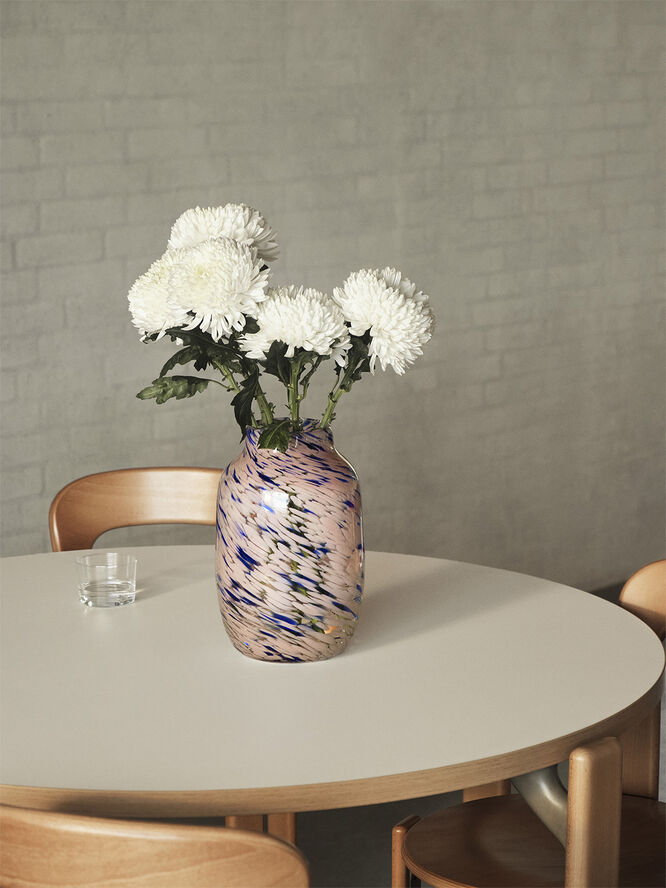 Hay Splash Vase Round-Large-Light pink Light pink and blue