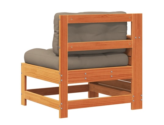 VIDAXL - Canapé de jardin accoudoir coussins cire marron bois pin mas...